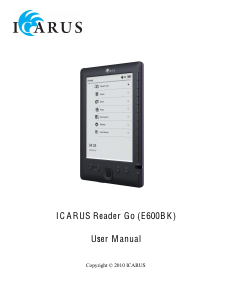 Bedienungsanleitung ICARUS Go E600BK E-reader