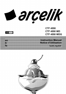 Handleiding Arçelik CTF 4550 WDG Koel-vries combinatie