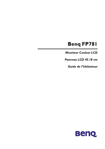 Mode d’emploi BenQ FP781 Moniteur LCD