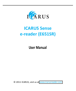 Bedienungsanleitung ICARUS Sense G2 E651SR E-reader
