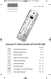 Manual de uso Vivanco UR 12 NB Control remoto