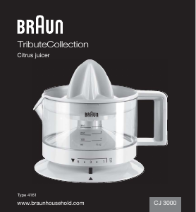 Руководство Braun CJ 3000 WH TributeCollection Соковыжималка для цитрусовых