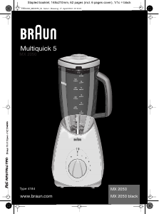 Kullanım kılavuzu Braun MX 2050 BK MultiQuick 5 Blender