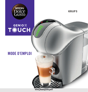 Mode d’emploi Krups YY4507FD Nescafe Dolce Gusto Genio S Touch Machine à expresso