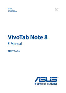 Handleiding Asus M80T VivoTab Note 8 Tablet
