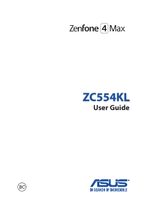 Manual Asus ZC554KL ZenFone 4 Max Mobile Phone