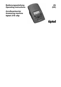 Manual Tiptel 215 Clip Answering Machine