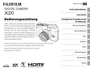 Bedienungsanleitung Fujifilm X20 Digitalkamera
