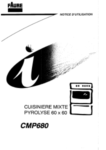 Mode d’emploi Faure CMP680W Cuisinière