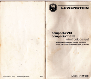 Mode d’emploi Lewenstein Compacta 70 Machine à coudre