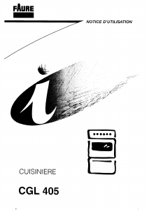 Mode d’emploi Faure CGL405 Cuisinière