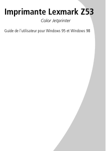 Mode d’emploi Lexmark Z53 Imprimante