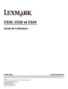 Mode d’emploi Lexmark C534dn Imprimante