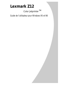 Mode d’emploi Lexmark Z12 Imprimante