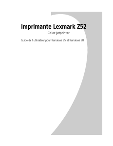 Mode d’emploi Lexmark Z52 Imprimante