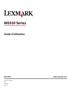 Mode d’emploi Lexmark MS310dn Imprimante