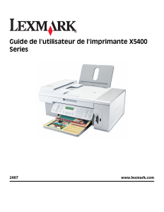 Mode d’emploi Lexmark X5435 Imprimante multifonction