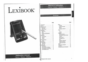Mode d’emploi Lexibook TM258 Organiseur
