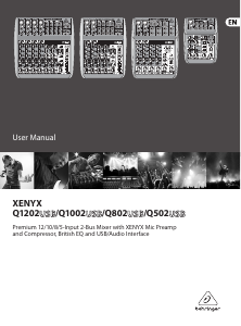 Handleiding Behringer Xenyx Q502USB Mengpaneel