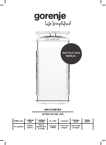 Manual Gorenje AP500 Sense Purificator de aer