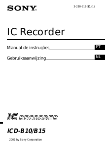 Manual Sony ICD-B15 Gravador de voz