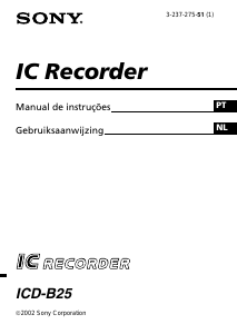Manual Sony ICD-B25 Gravador de voz