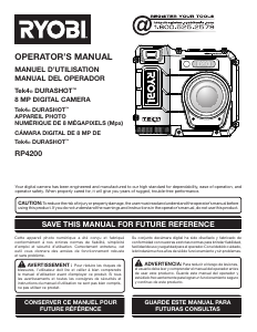 Manual Ryobi RP4200 Tek4 Durashot Digital Camera