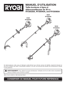 Mode d’emploi Ryobi RY30040A Coupe-herbe