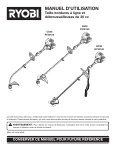 Mode d’emploi Ryobi RY30120 Coupe-herbe