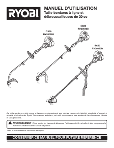 Mode d’emploi Ryobi RY30060B Coupe-herbe