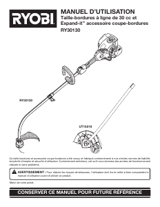 Mode d’emploi Ryobi RY30130 Coupe-herbe