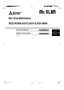 Mode d’emploi Mitsubishi SEZ-KD09 Climatiseur