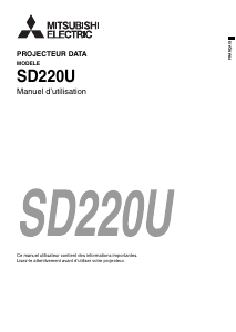 Mode d’emploi Mitsubishi SD220U Projecteur