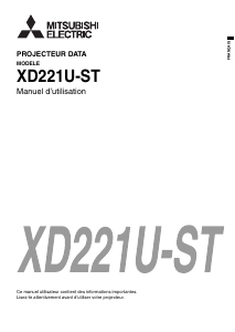 Mode d’emploi Mitsubishi XD221U-ST Projecteur