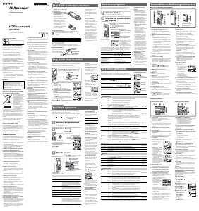 Handleiding Sony ICD-MX20 Audiorecorder