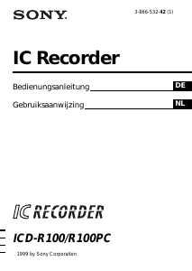 Bedienungsanleitung Sony ICD-R100PC Diktiergerät