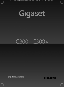 Mode d’emploi Siemens Gigaset C300A Téléphone sans fil