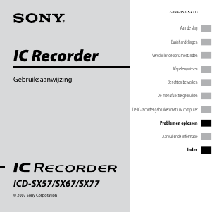 Handleiding Sony ICD-SX57 Audiorecorder