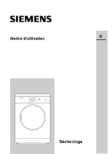 Mode d’emploi Siemens WTXL1100FG Sèche-linge