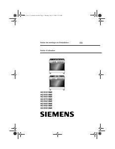 Mode d’emploi Siemens HG198210ME Cuisinière