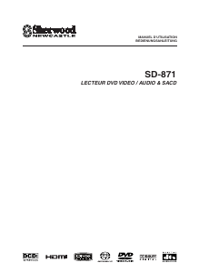 Mode d’emploi Sherwood SD-871 Lecteur DVD