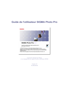 Mode d’emploi Sigma Photo Pro 4