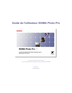 Mode d’emploi Sigma Photo Pro 4.1