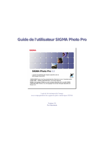Mode d’emploi Sigma Photo Pro 3.2
