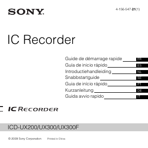Bedienungsanleitung Sony ICD-UX300 Diktiergerät