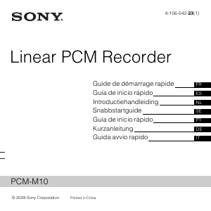 Manual Sony PCM-M10 Gravador de voz