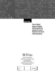 Manual de uso Rotel RB-951 MK II Amplificador