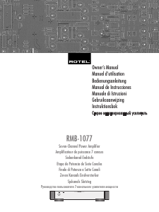 Manual de uso Rotel RMB-1077 Amplificador