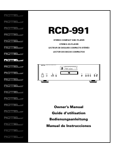 Handleiding Rotel RCD-991 CD speler