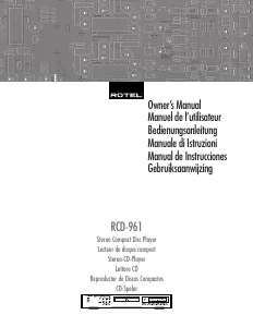 Mode d’emploi Rotel RCD-961 Lecteur CD